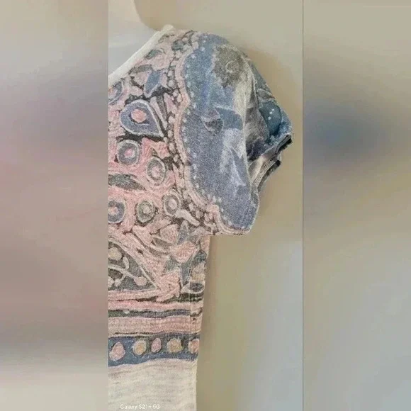 Lucky Brand Womens light gray Indian Mural T-shirt women's size Small - Picture 9 of 13